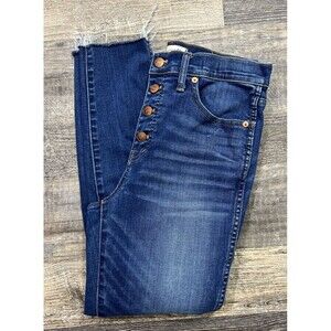 Madewell Kick Out Denim Jeans Raw Hem 10" High-Rise Skinny Crop Size 29